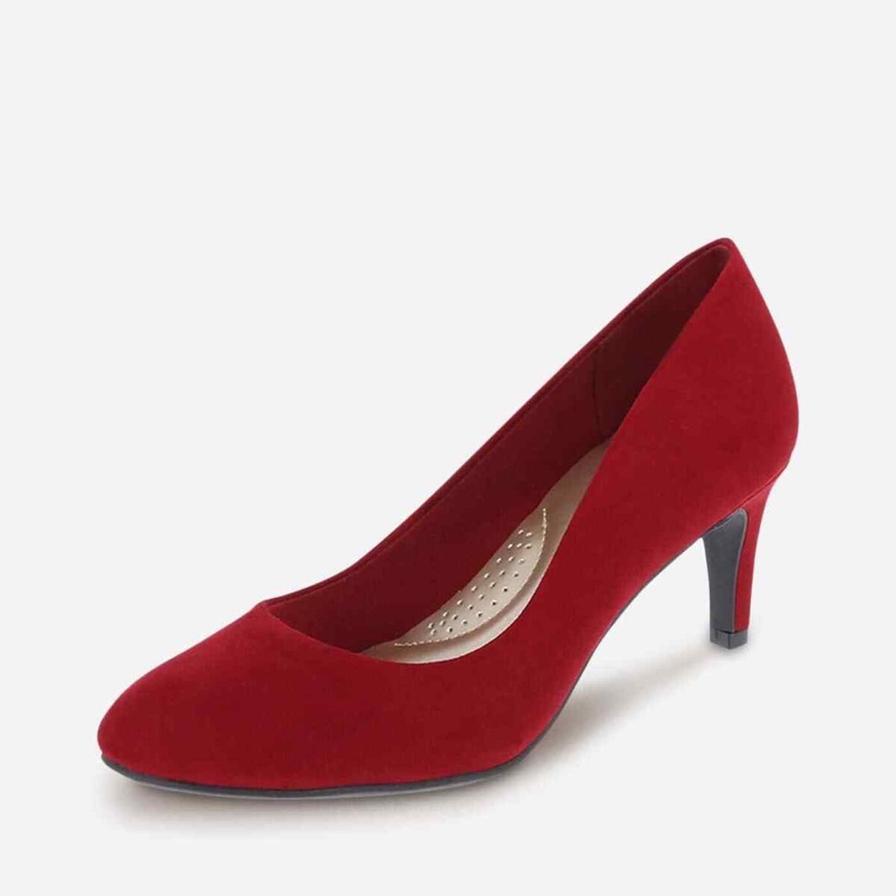 Red Round Toe Pumps